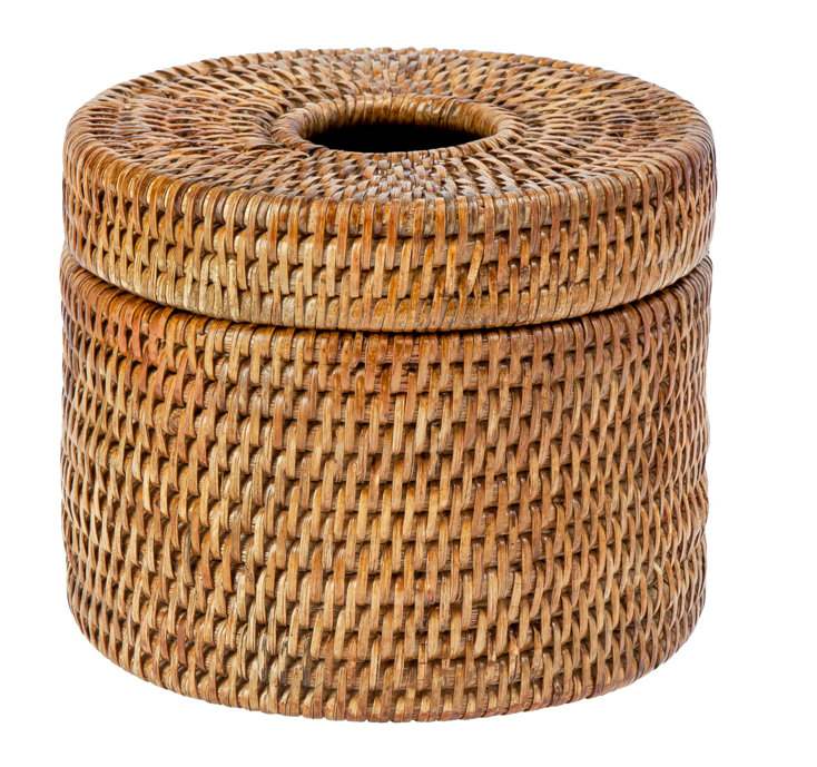 Mistana™ Telford Honey Brown Handwoven Rattan Freestanding Toilet Paper